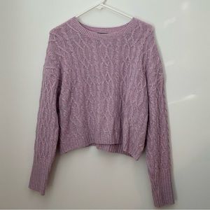 Wild Fable Lilac Lavender Cable Knit Crewneck Sweater